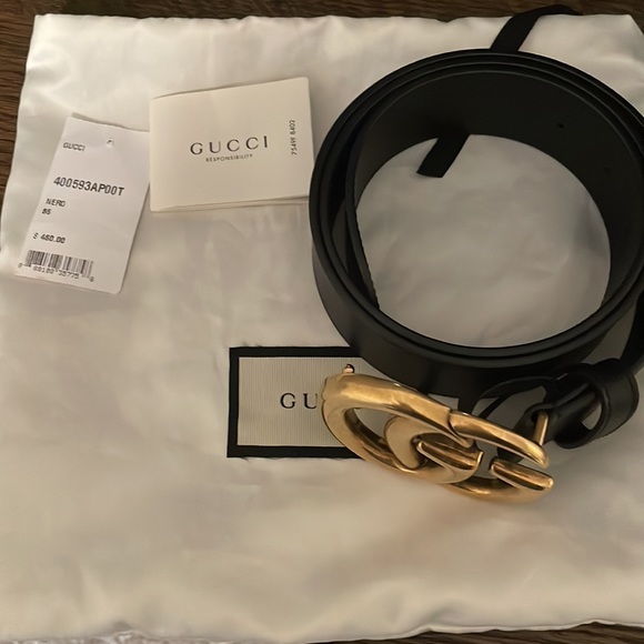 Gucci size 85 gold Double G Marmont belt - authentic - Picture 2 of 6
